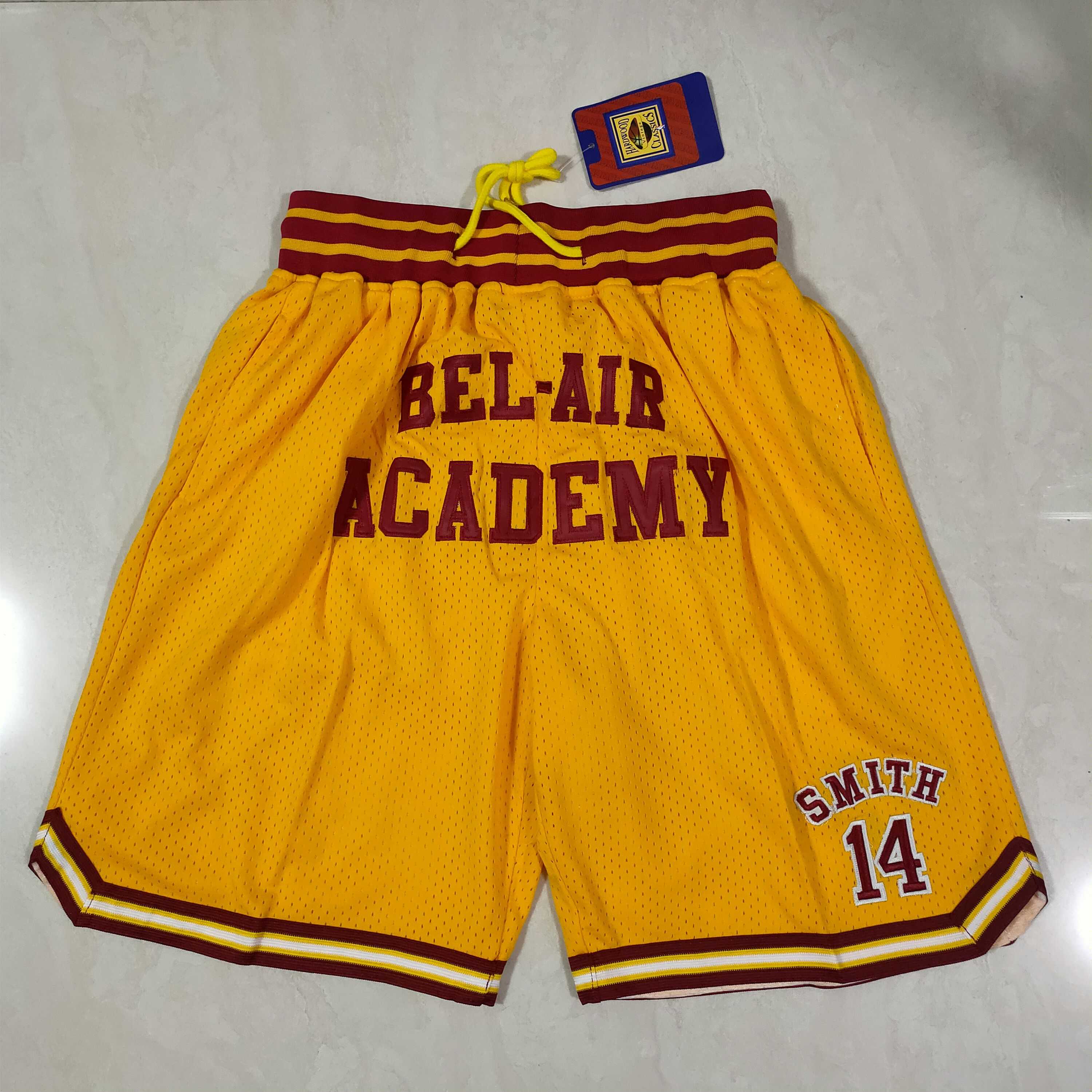 Men NBA 2021 Kobe high school Yellow Shorts
